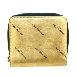 Balenciaga Leather Logo Wallet Zip Bifold Around